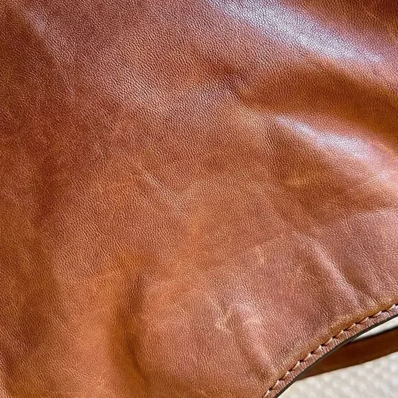 Michael Kors Leather Satchel, Cognac Brown, Gold Metallic Trim. - Picture 6 of 11